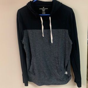 American eagle mens flex hoodie sweatshirt colors black and grey size small